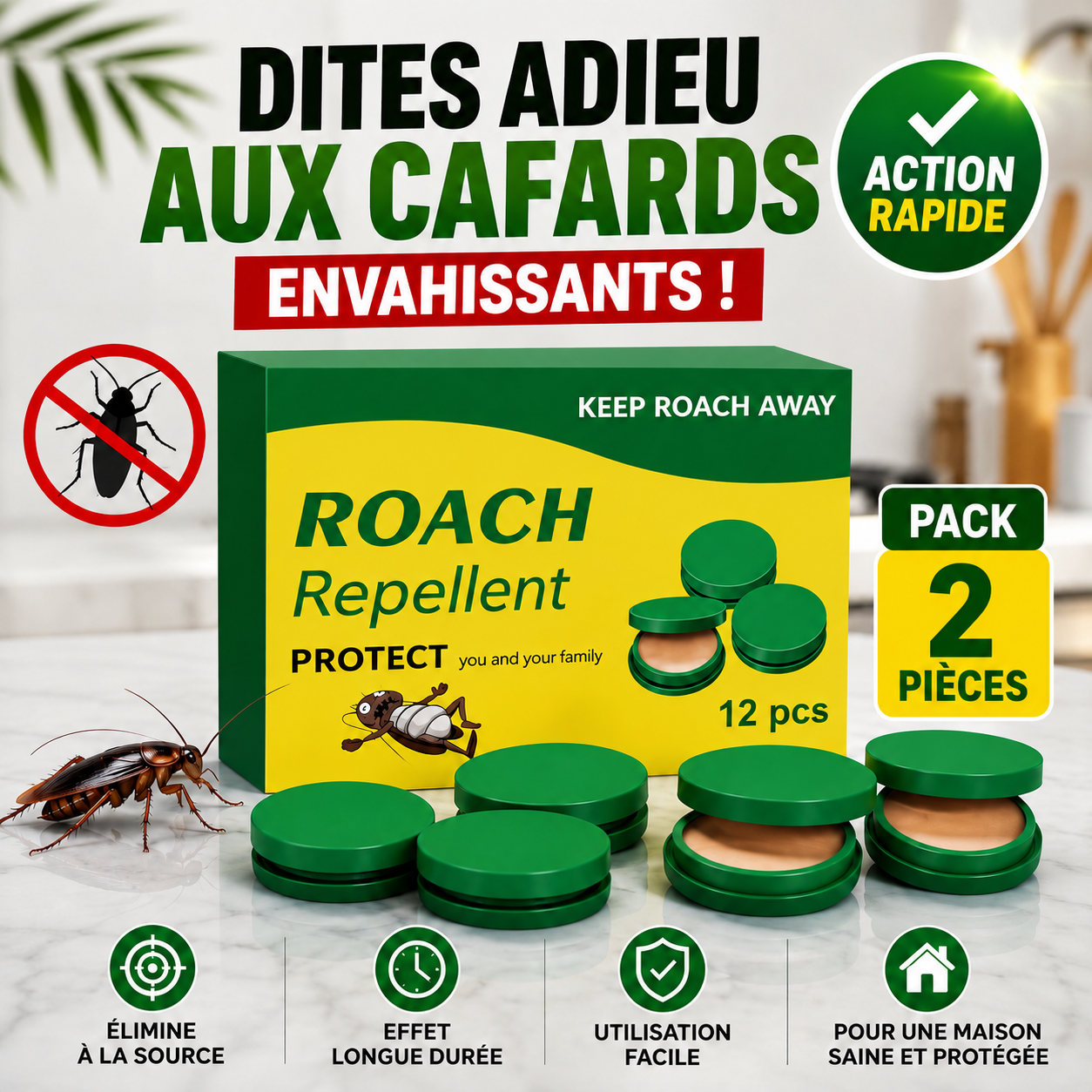 La Solution Contre Les Cafards Envahissants Pack 2 piece